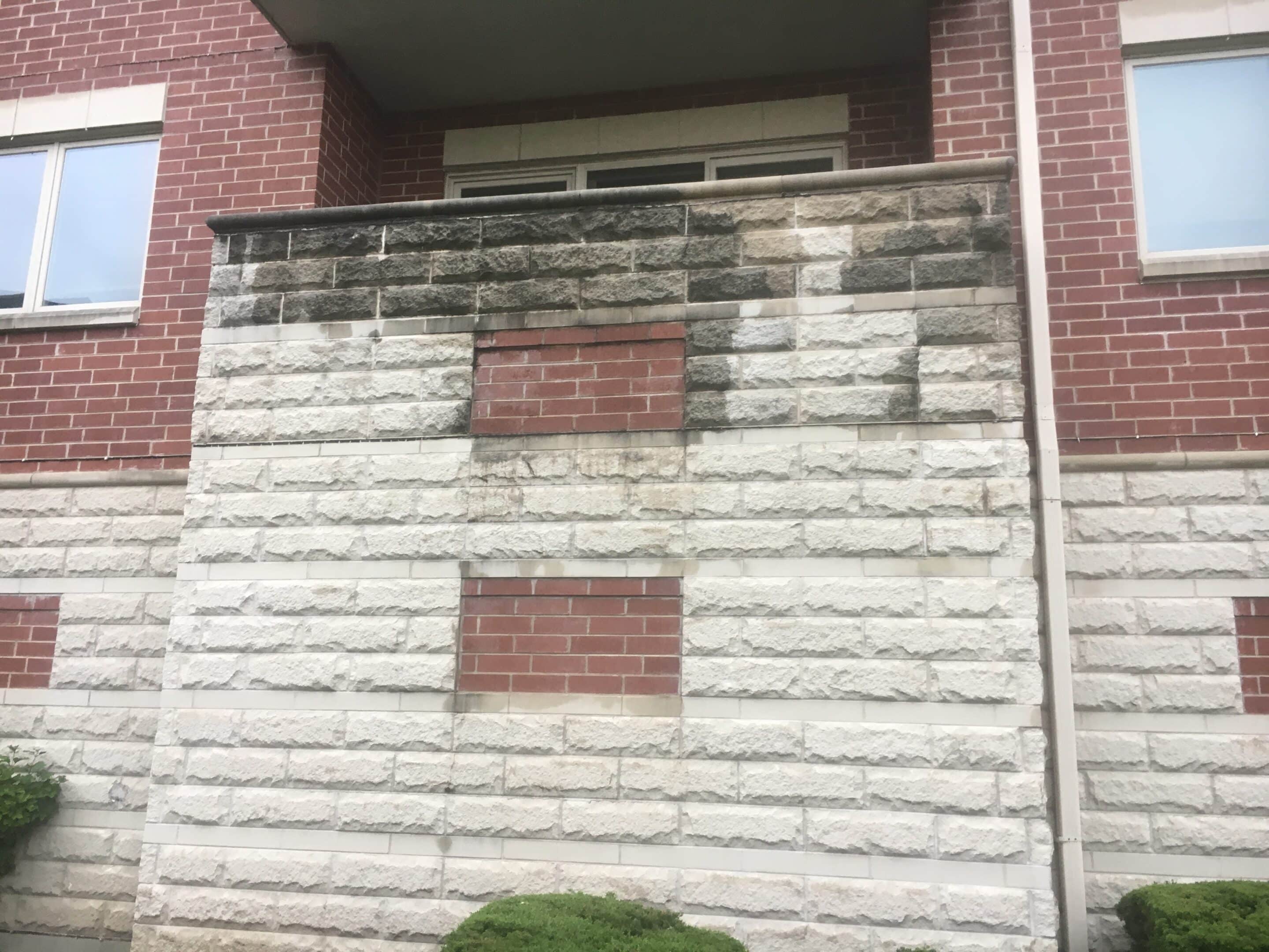 Concrete Block Cleaning Chicago Before